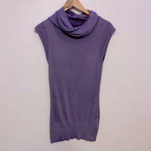 SOLD Banana Republic - purple scrunch neck knit sleeveless sweater tee. XS